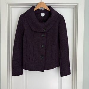 Transit Par Such Italian Virgin Wool Jacket Size L Plum Purple